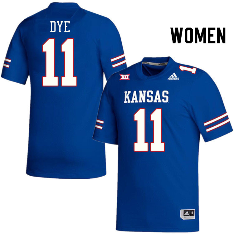 Women #11 Devin Dye Kansas Jayhawks College Football Jerseys Stitched Sale-Royal